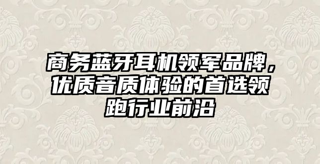 商務(wù)藍(lán)牙耳機(jī)領(lǐng)軍品牌，優(yōu)質(zhì)音質(zhì)體驗的首選領(lǐng)跑行業(yè)前沿