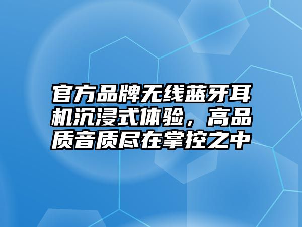 官方品牌無線藍牙耳機沉浸式體驗，高品質(zhì)音質(zhì)盡在掌控之中