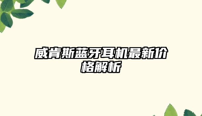 威肯斯藍(lán)牙耳機(jī)最新價格解析