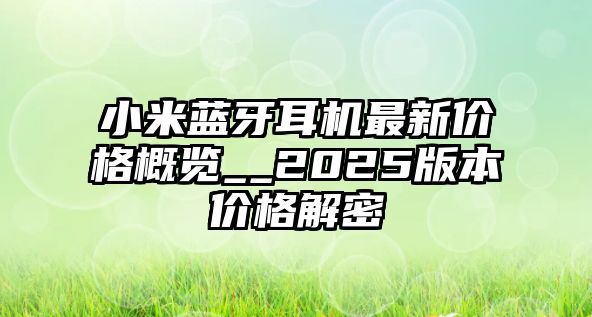 小米藍(lán)牙耳機(jī)最新價(jià)格概覽__2025版本價(jià)格解密