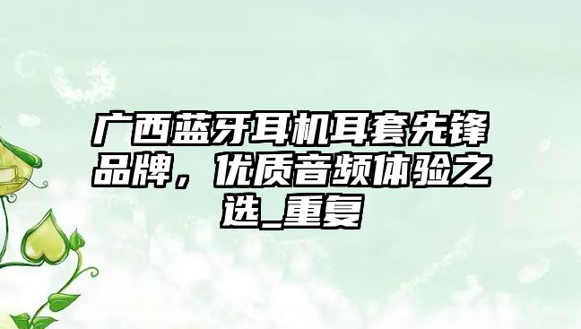 廣西藍(lán)牙耳機(jī)耳套先鋒品牌，優(yōu)質(zhì)音頻體驗(yàn)之選_重復(fù)