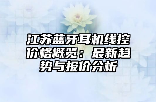 江蘇藍(lán)牙耳機(jī)線控價(jià)格概覽：最新趨勢(shì)與報(bào)價(jià)分析