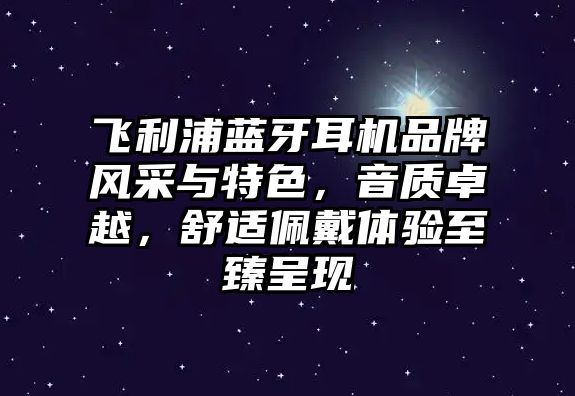飛利浦藍牙耳機品牌風(fēng)采與特色，音質(zhì)卓越，舒適佩戴體驗至臻呈現(xiàn)