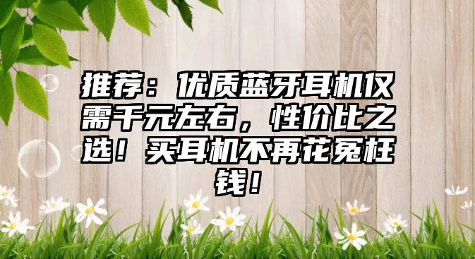 推薦：優(yōu)質(zhì)藍(lán)牙耳機(jī)僅需千元左右，性價(jià)比之選！買耳機(jī)不再花冤枉錢！