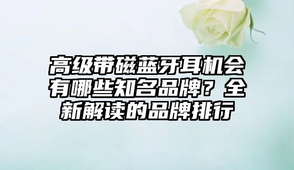 高級帶磁藍牙耳機會有哪些知名品牌？全新解讀的品牌排行