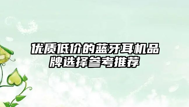 優(yōu)質(zhì)低價(jià)的藍(lán)牙耳機(jī)品牌選擇參考推薦