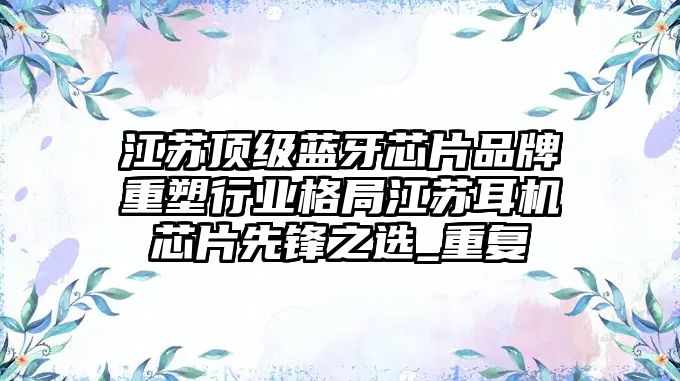 江蘇頂級藍牙芯片品牌重塑行業(yè)格局江蘇耳機芯片先鋒之選_重復