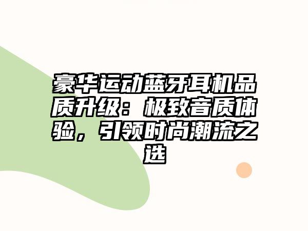 豪華運動藍牙耳機品質(zhì)升級：極致音質(zhì)體驗，引領(lǐng)時尚潮流之選