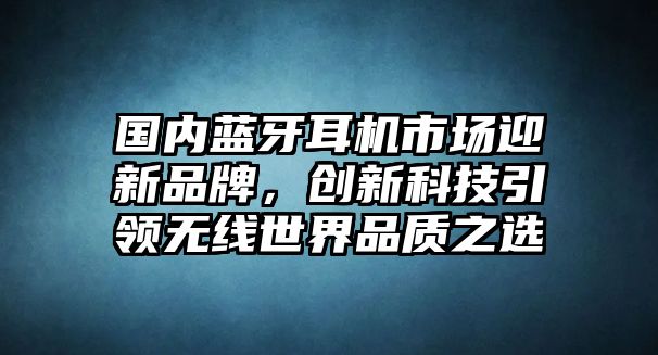 國內(nèi)藍(lán)牙耳機(jī)市場(chǎng)迎新品牌，創(chuàng)新科技引領(lǐng)無線世界品質(zhì)之選