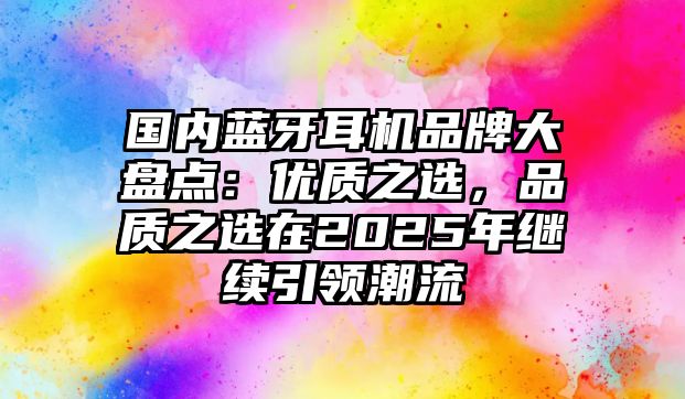 國內藍牙耳機品牌大盤點：優(yōu)質之選，品質之選在2025年繼續(xù)引領潮流