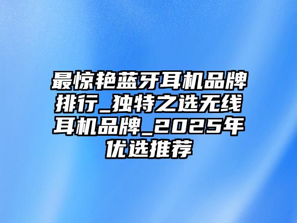 最驚艷藍(lán)牙耳機(jī)品牌排行_獨(dú)特之選無(wú)線耳機(jī)品牌_2025年優(yōu)選推薦